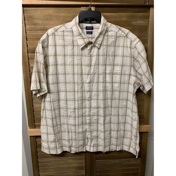 Arrow Other - Arrow Mens Short Sleeve Button up Dress Shirt Size XXL 18 - 18 1/2